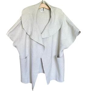 Akemi and Kin Anthropologie Heather cream Knit wrap cardigan w draped Collar OS